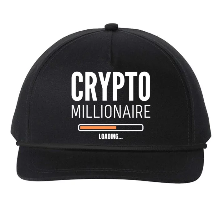 Crypto Millionaire Loading Funny Crypto Currency Snapback Five-Panel Rope Hat