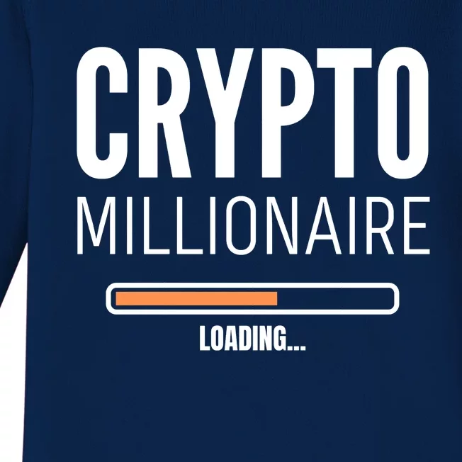 Crypto Millionaire Loading Funny Crypto Currency Baby Long Sleeve Bodysuit