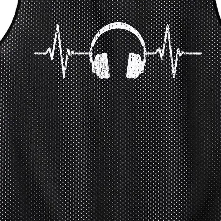 Cool Music Lover Producer Dj Present Heartbeat Headphones Mesh Reversible Basketball Jersey Tank