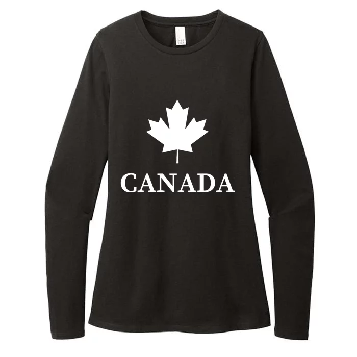 Canada Maple Leaf Canadian Flag Womens CVC Long Sleeve Shirt