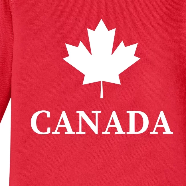 Canada Maple Leaf Canadian Flag Baby Long Sleeve Bodysuit