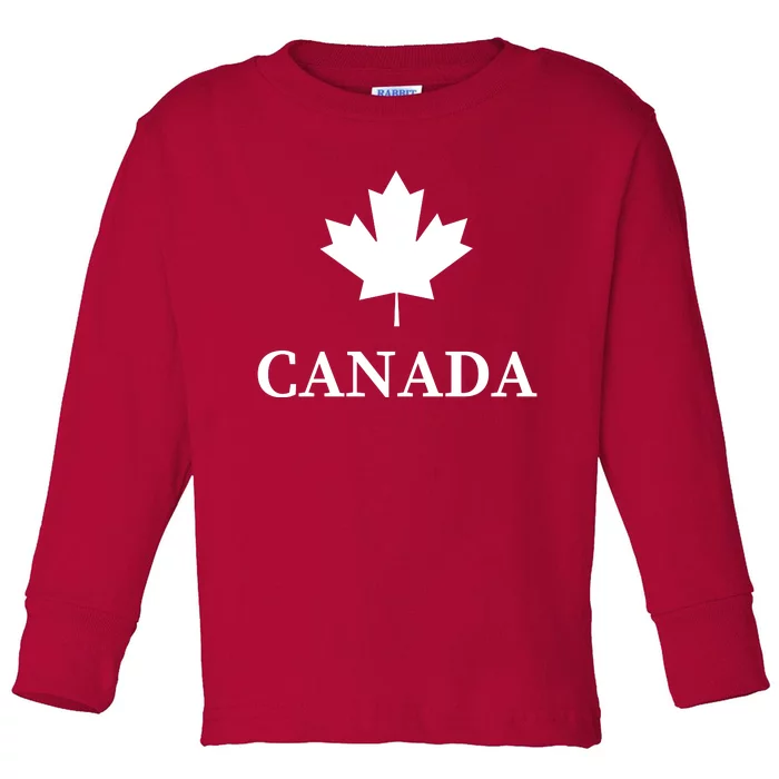 Canada Maple Leaf Canadian Flag Toddler Long Sleeve Shirt