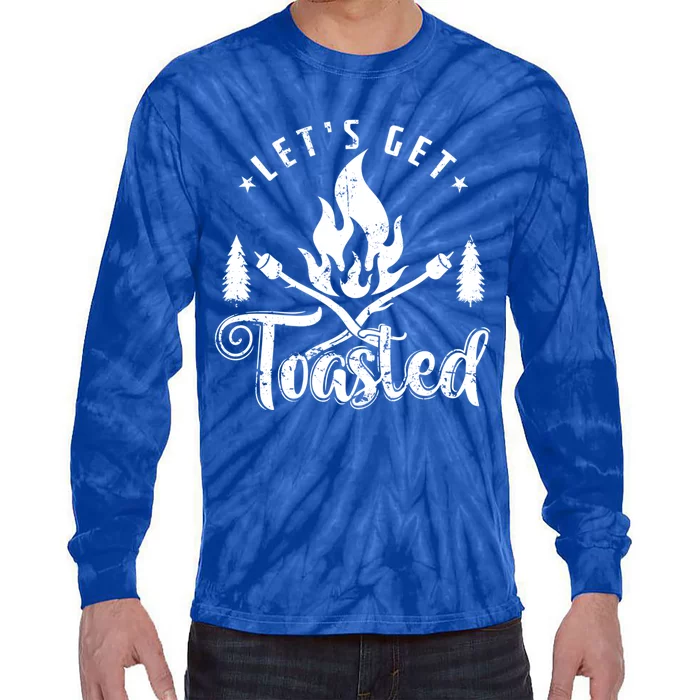 Camping Marshmallow Let`s Get Toasted Meaningful Gift Tie-Dye Long Sleeve Shirt