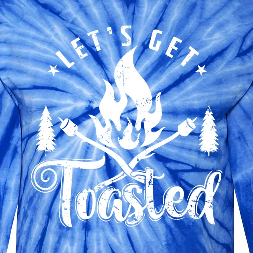 Camping Marshmallow Let`s Get Toasted Meaningful Gift Tie-Dye Long Sleeve Shirt