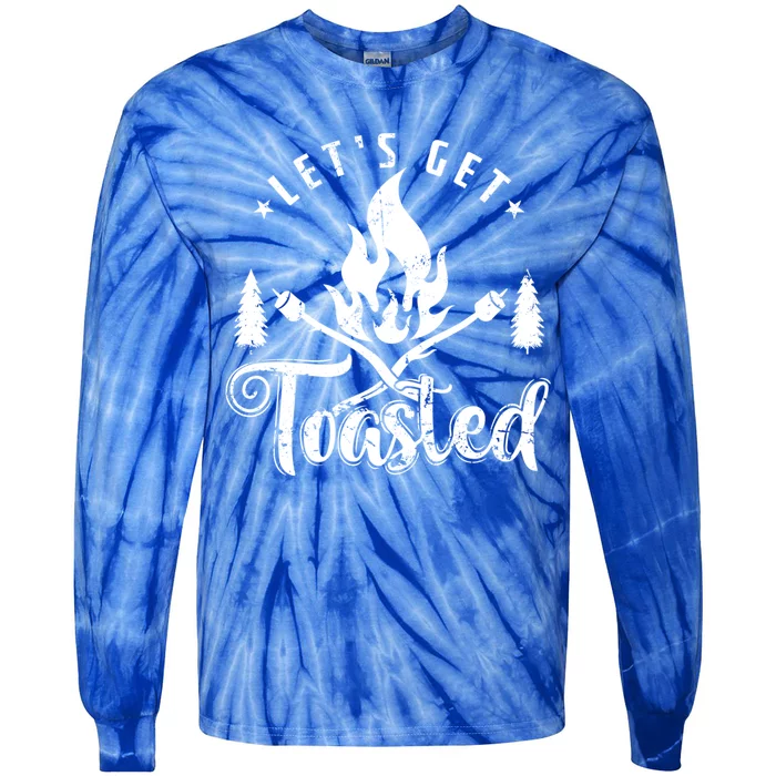 Camping Marshmallow Let`s Get Toasted Meaningful Gift Tie-Dye Long Sleeve Shirt