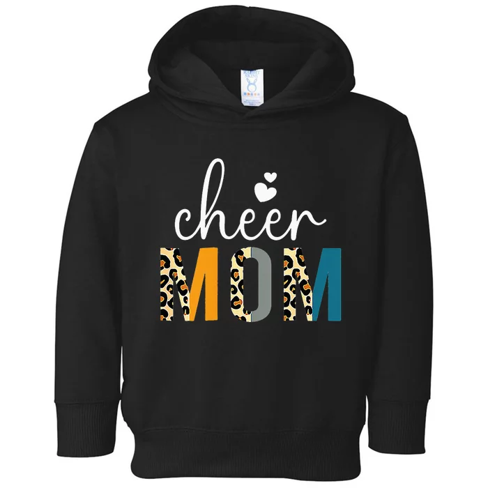 Cheer Mom Leopard Cheerleader For  Mother's Day Toddler Hoodie