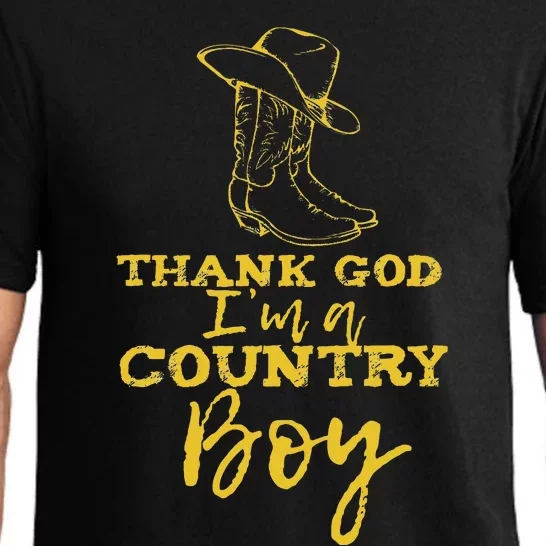 Country Music Lyrics Quotes Thank God IM A Country Boy Pajama Set