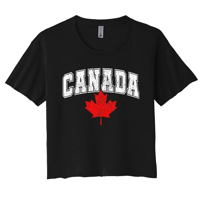 Canada Maple Leaf Canadian Flag Pride Women's Crop Top Tee