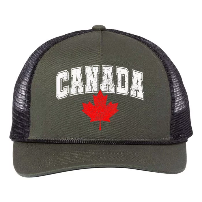 Canada Maple Leaf Canadian Flag Pride Retro Rope Trucker Hat Cap