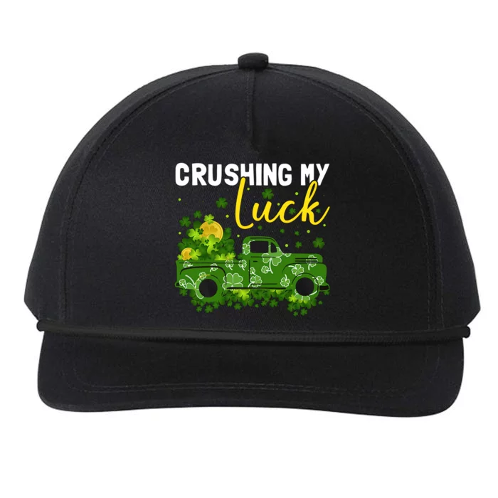 Crushing My Luck Green Lucky Truck Saint Patrick's Day Gift Idea Snapback Five-Panel Rope Hat