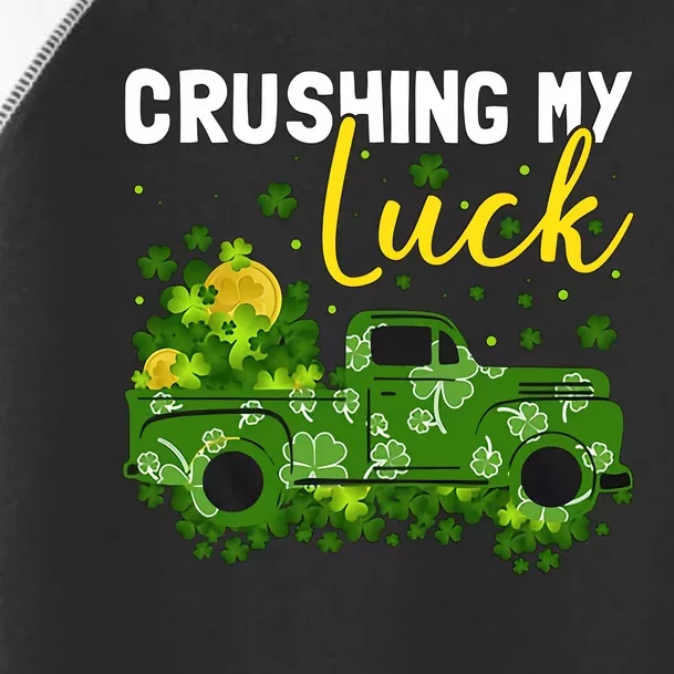 Crushing My Luck Green Lucky Truck Saint Patrick's Day Gift Idea Toddler Fine Jersey T-Shirt