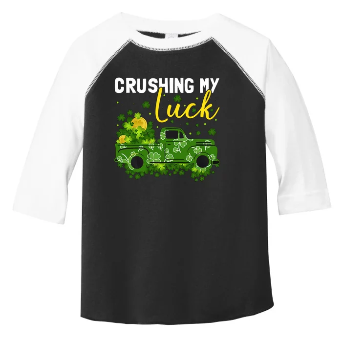 Crushing My Luck Green Lucky Truck Saint Patrick's Day Gift Idea Toddler Fine Jersey T-Shirt