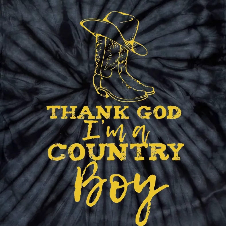 Country Music Lyrics Quotes Thank God IM A Country Boy Tie-Dye T-Shirt