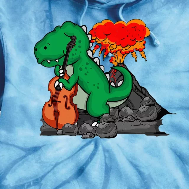 Contrabass Music Lover Dinosaur Musician Double Bass Tie Dye Hoodie