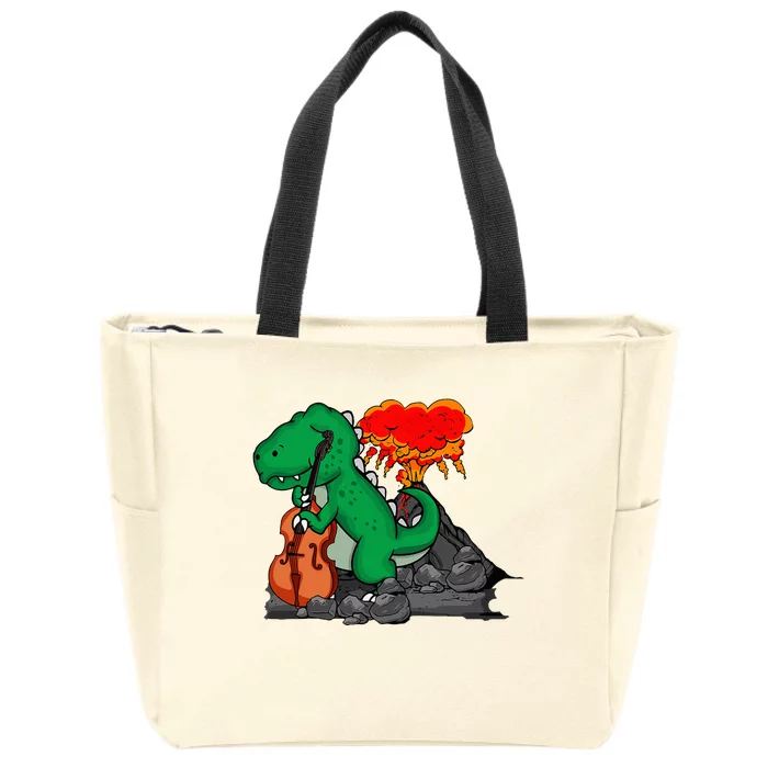 Contrabass Music Lover Dinosaur Musician Double Bass Zip Tote Bag