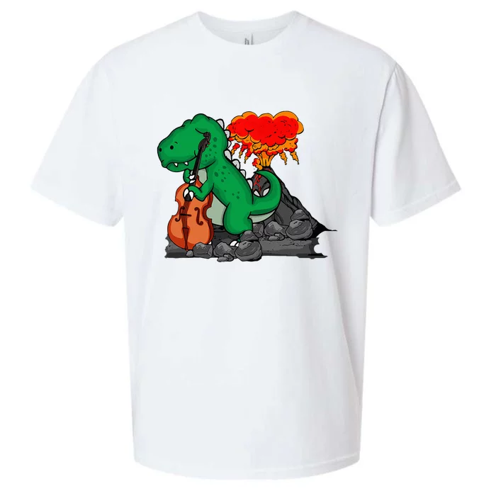 Contrabass Music Lover Dinosaur Musician Double Bass Sueded Cloud Jersey T-Shirt