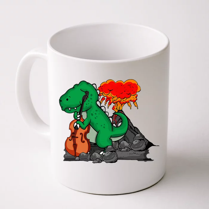 Contrabass Music Lover Dinosaur Musician Double Bass Front & Back Coffee Mug