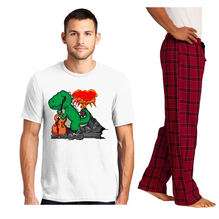 Contrabass Music Lover Dinosaur Musician Double Bass Pajama Set