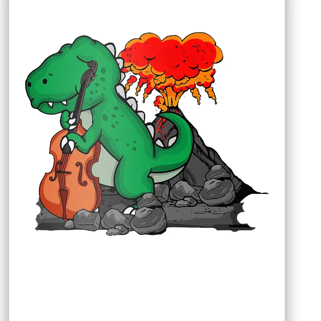 Contrabass Music Lover Dinosaur Musician Double Bass Poster