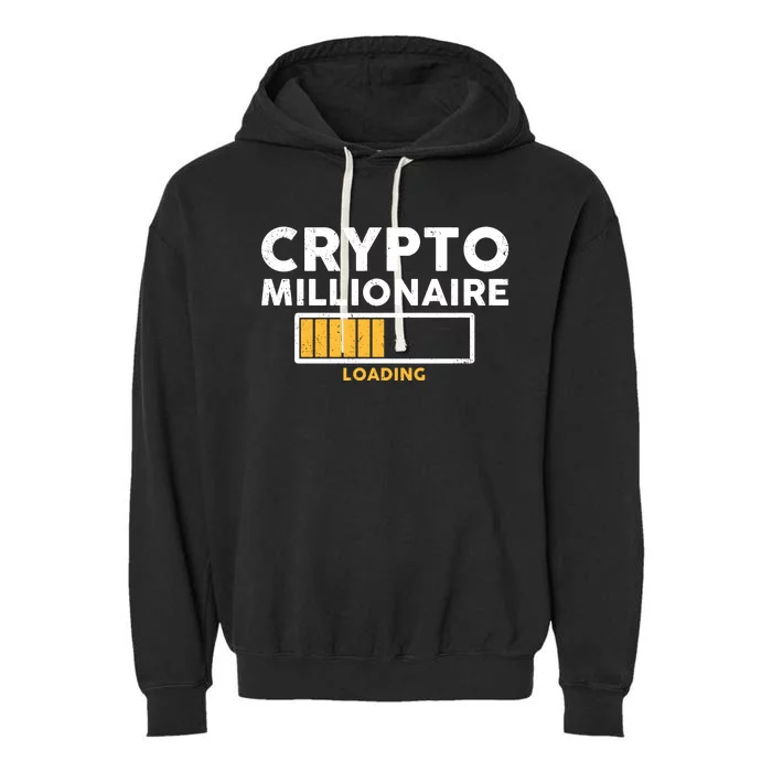 Crypto Millionaire Loading Garment-Dyed Fleece Hoodie