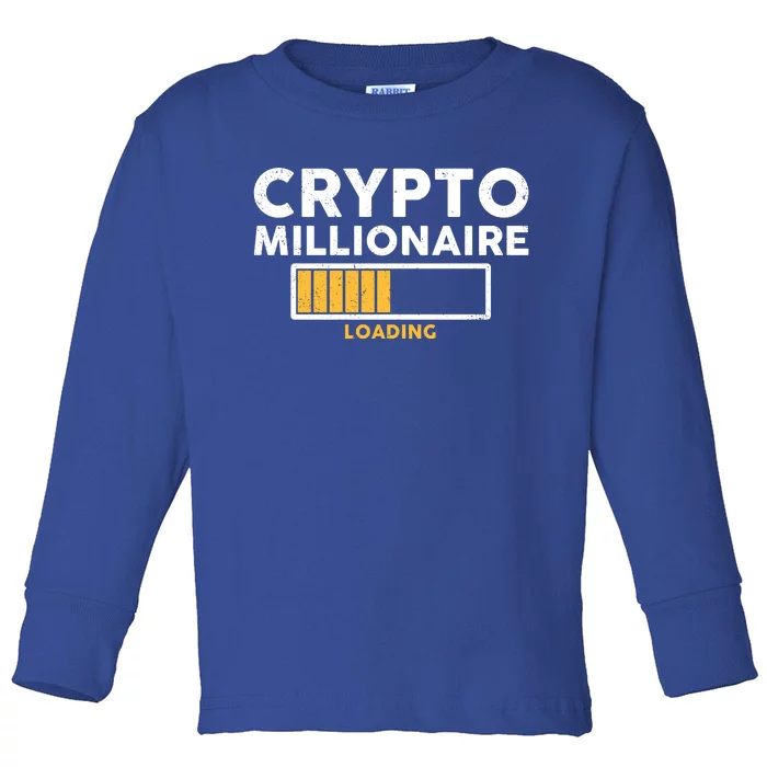 Crypto Millionaire Loading Toddler Long Sleeve Shirt