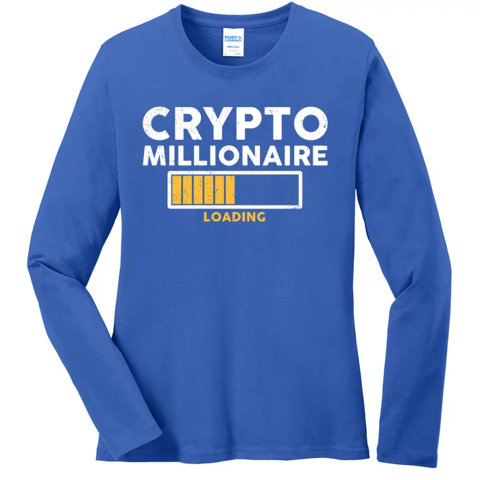 Crypto Millionaire Loading Ladies Long Sleeve Shirt