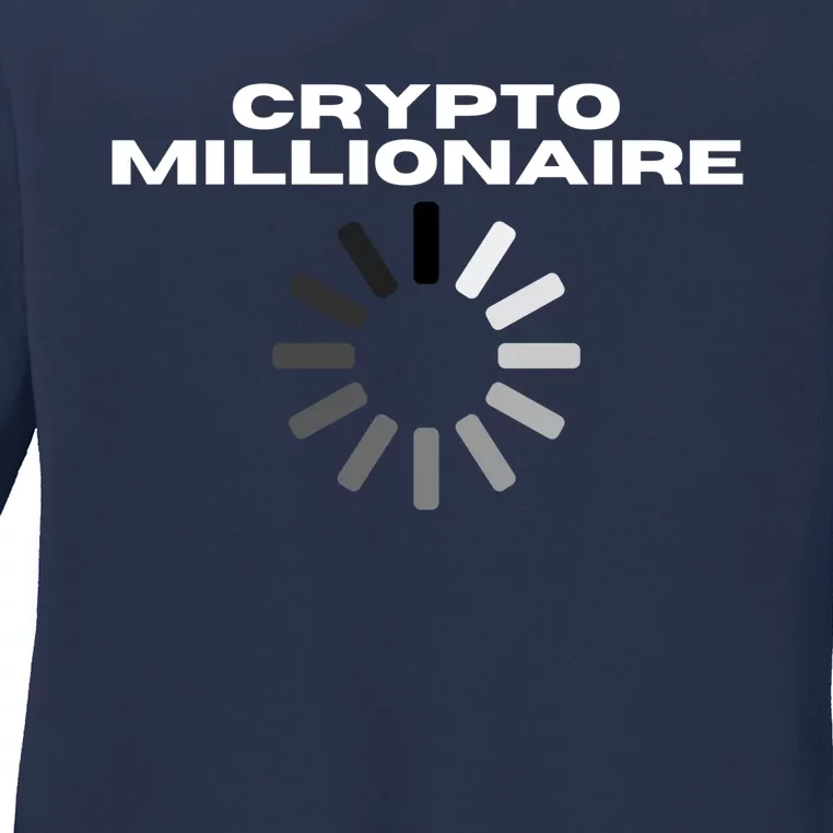 Crypto Millionaire Loading Ladies Long Sleeve Shirt