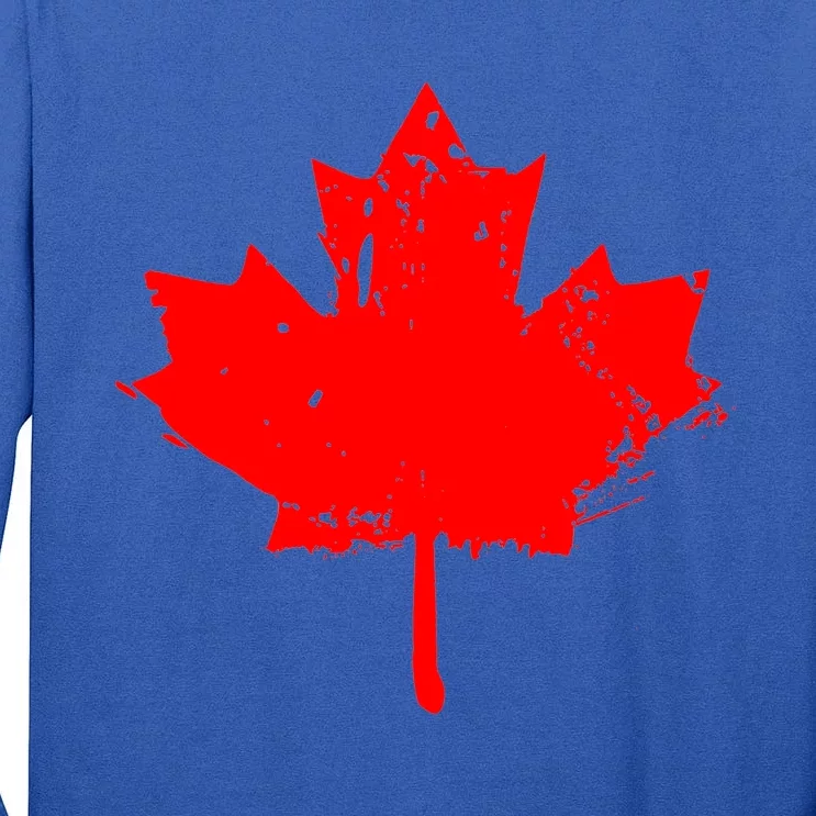 Canada Maple Leaf Canadian Flag Distressed Design Cool Gift Tall Long Sleeve T-Shirt