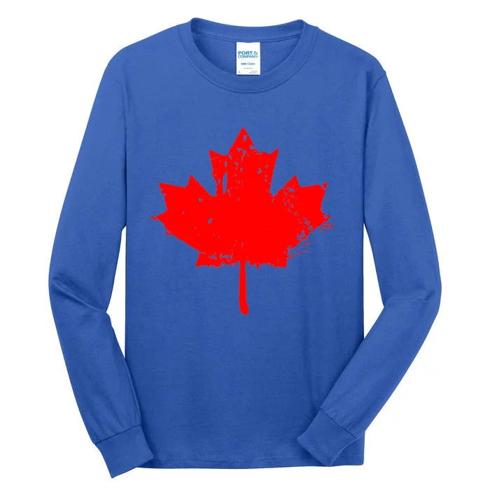 Canada Maple Leaf Canadian Flag Distressed Design Cool Gift Tall Long Sleeve T-Shirt