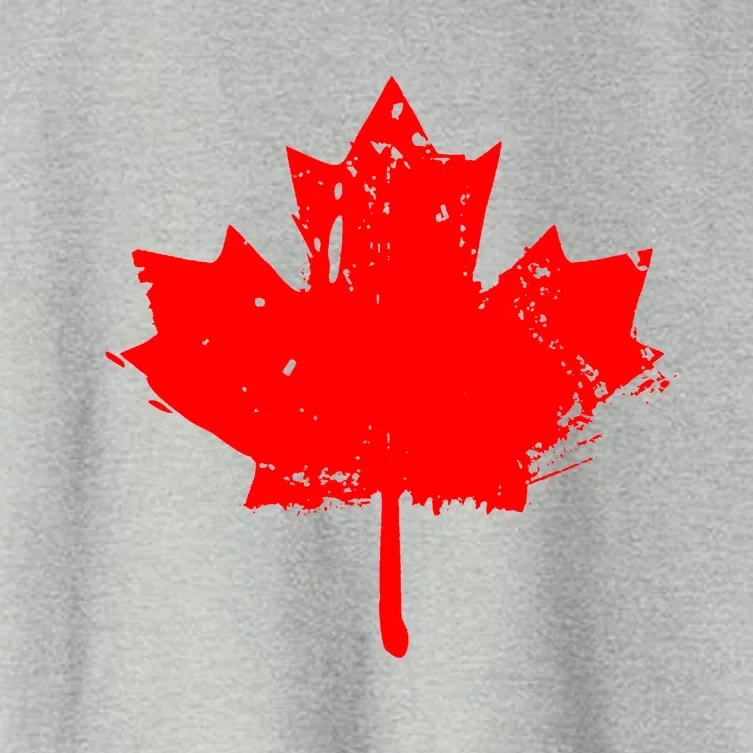 Canada Maple Leaf Canadian Flag Distressed Design Cool Gift Women's Crop Top Tee