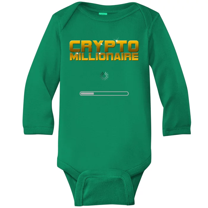 Crypto Millionaire Loading Baby Long Sleeve Bodysuit