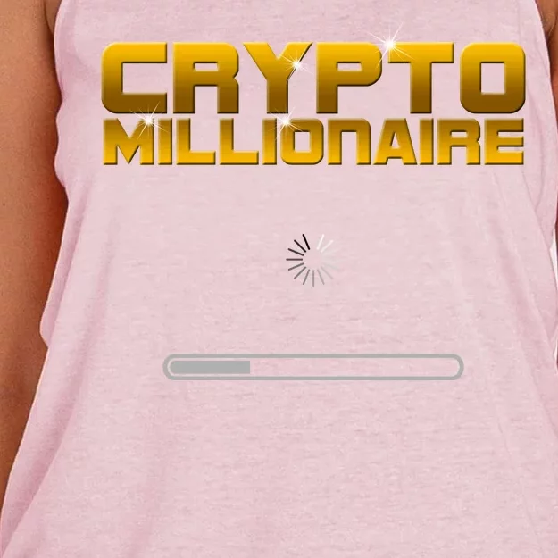 Crypto Millionaire Loading Women's Knotted Racerback Tank