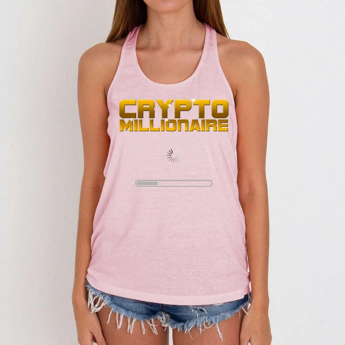 Crypto Millionaire Loading Women's Knotted Racerback Tank