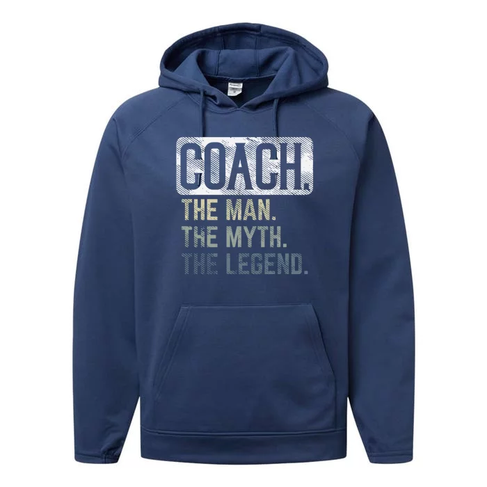 Coach Myth Legend Basketball Pe Soccer Football Gift Cute Gift Performance Fleece Hoodie