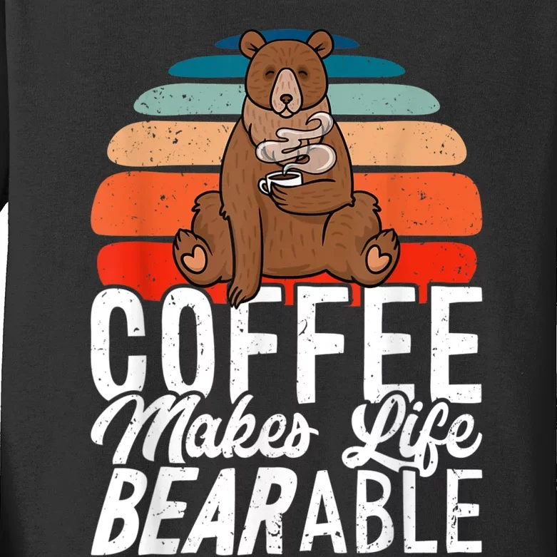 Coffe Make Life Bearable Kids Long Sleeve Shirt