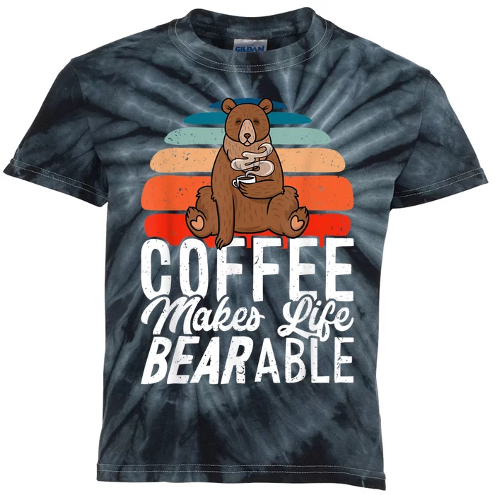 Coffe Make Life Bearable Kids Tie-Dye T-Shirt