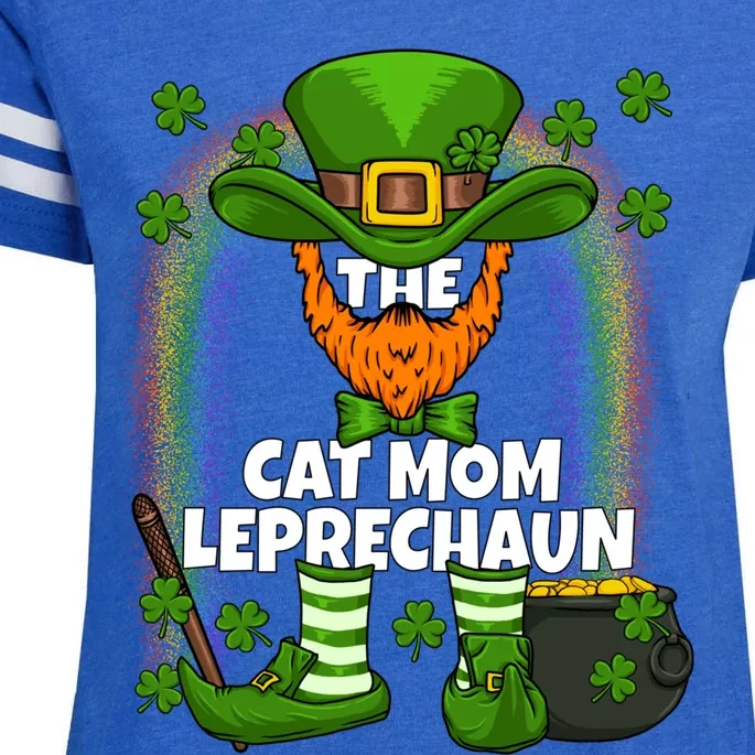 Cat Mom Leprechaun Family Matching St Patricks Day Party Gift Enza Ladies Jersey Football T-Shirt