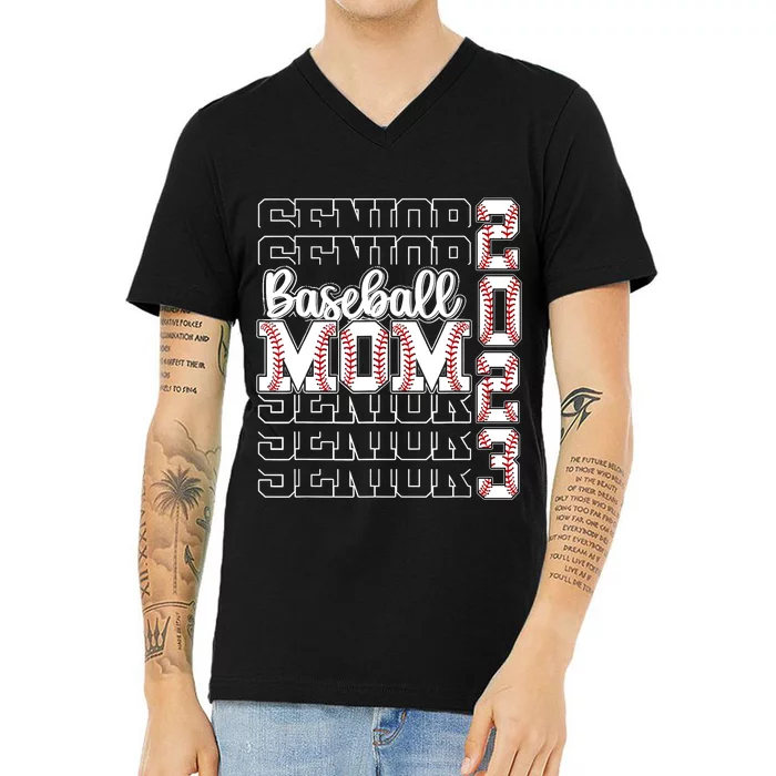 Cheer Mom Leopard Cheerleader For Wo Mothers Day V-Neck T-Shirt