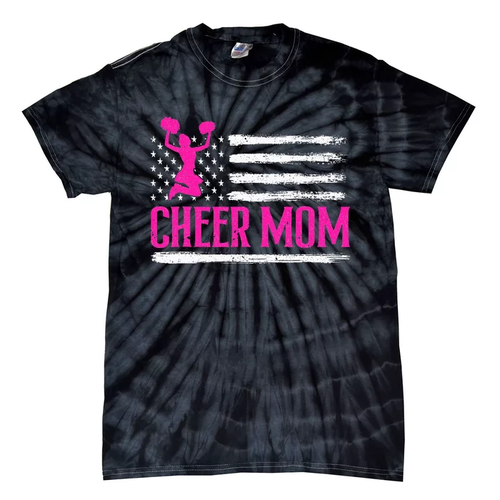 Cheer Mom Leopard Proud Cheerleader Mother Team Tie-Dye T-Shirt