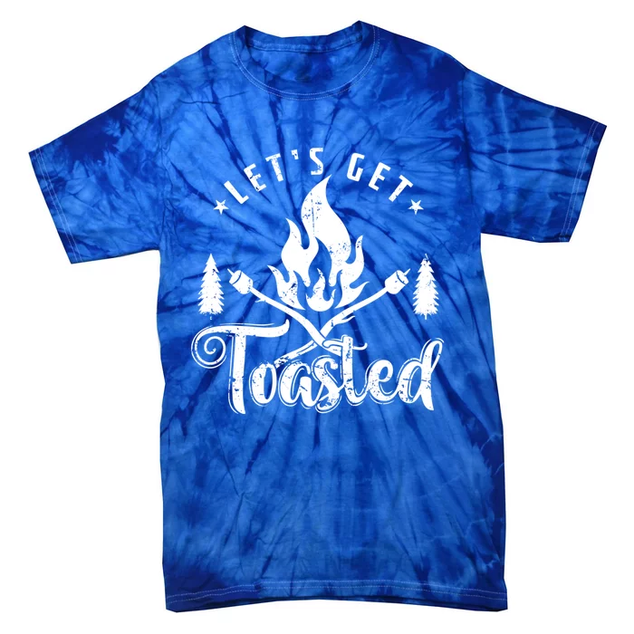 Camping Marshmallow "Let`s Get Toasted" Meaningful Gift Tie-Dye T-Shirt