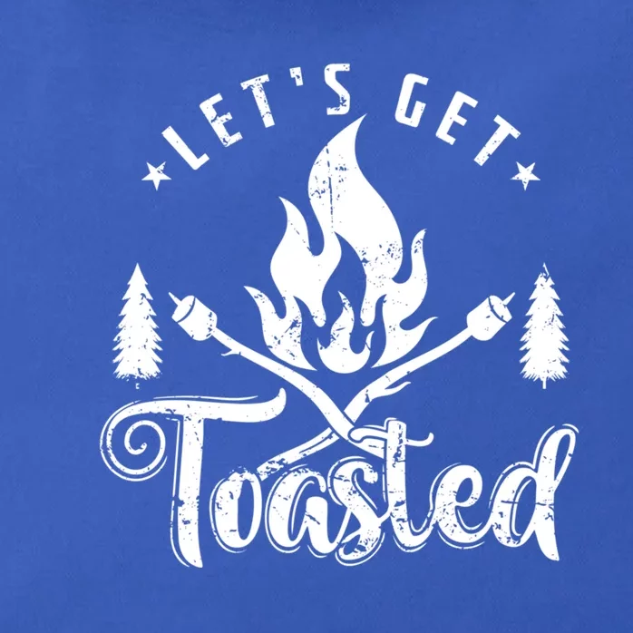 Camping Marshmallow "Let`s Get Toasted" Meaningful Gift Zip Tote Bag