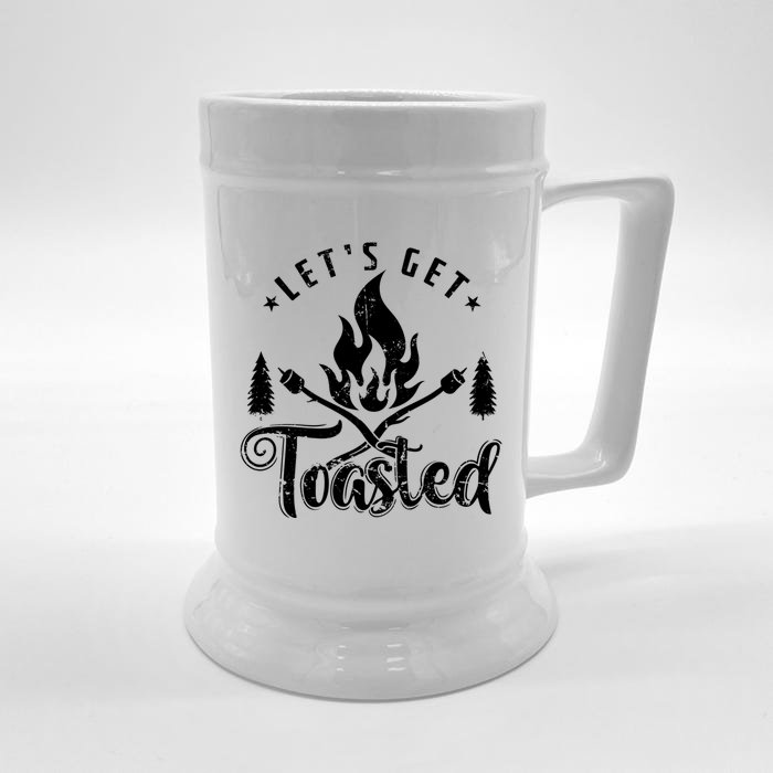 Camping Marshmallow "Let`s Get Toasted" Meaningful Gift Front & Back Beer Stein