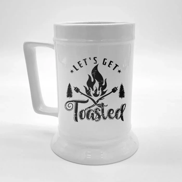 Camping Marshmallow "Let`s Get Toasted" Meaningful Gift Front & Back Beer Stein