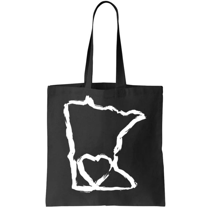 Cute Minnesota Love Mn State Outline With Heart Tote Bag