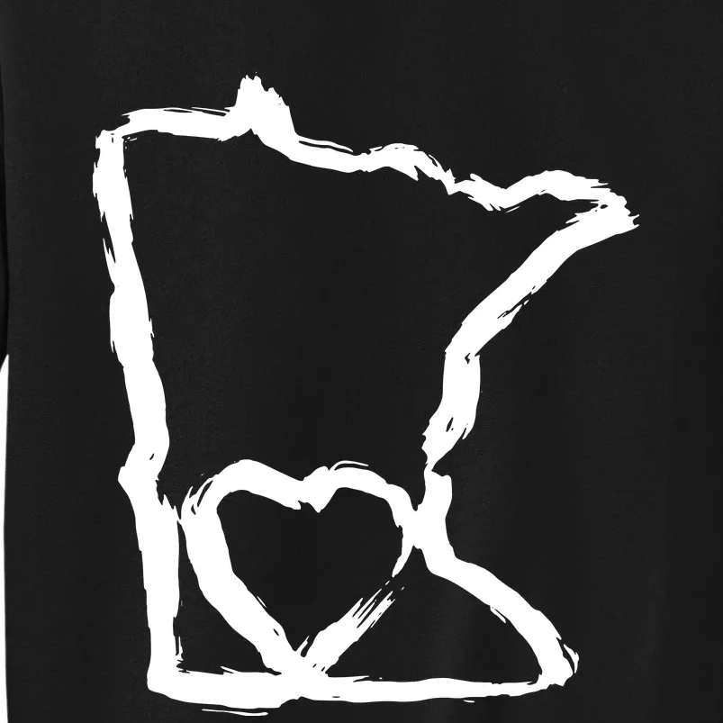 Cute Minnesota Love Mn State Outline With Heart Tall Sweatshirt