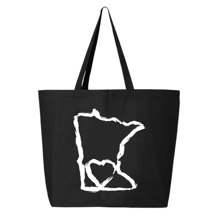 Cute Minnesota Love Mn State Outline With Heart 25L Jumbo Tote