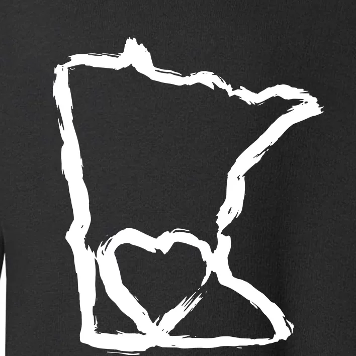 Cute Minnesota Love Mn State Outline With Heart Toddler Sweatshirt