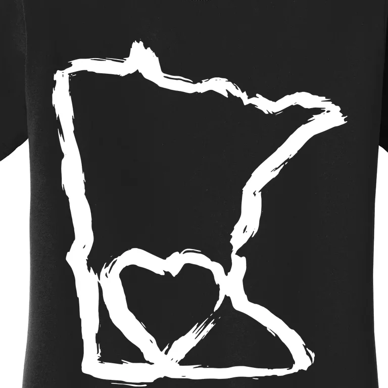 Cute Minnesota Love Mn State Outline With Heart Women's T-Shirt