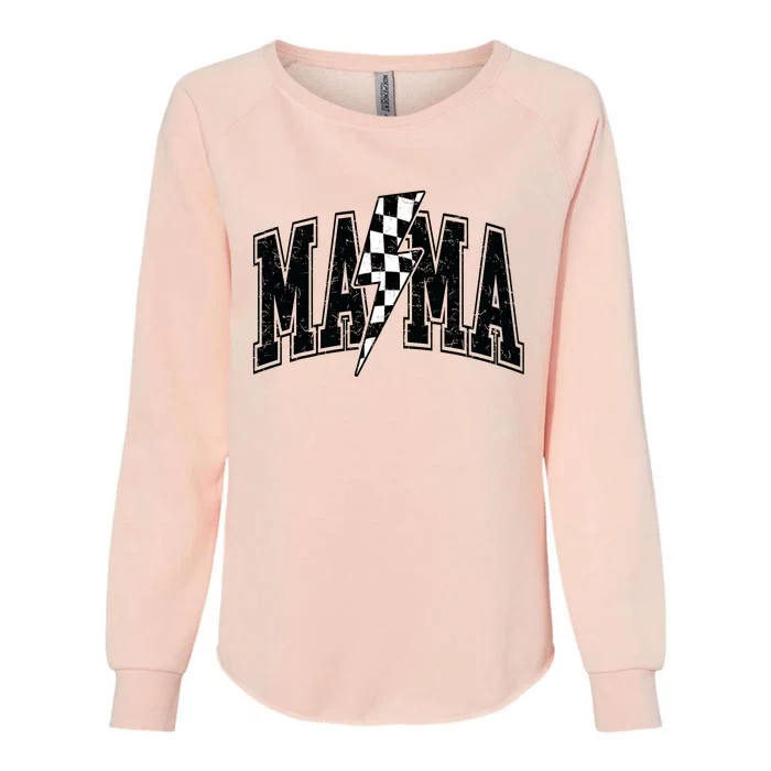 Checkered Mama Lightning Bolt MotherS Day For Mom Mother Womens California Wash Sweatshirt