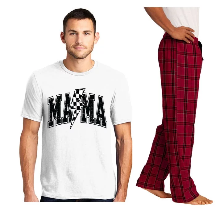 Checkered Mama Lightning Bolt MotherS Day For Mom Mother Pajama Set